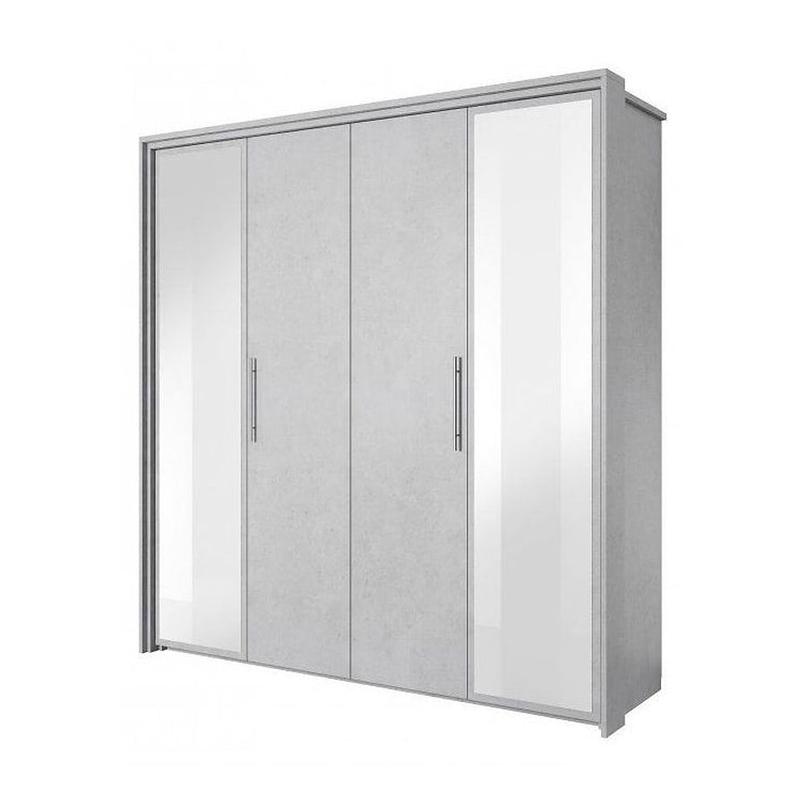 Aurelia Hinged Door Wardrobe 206cm with four doors, two mirrored