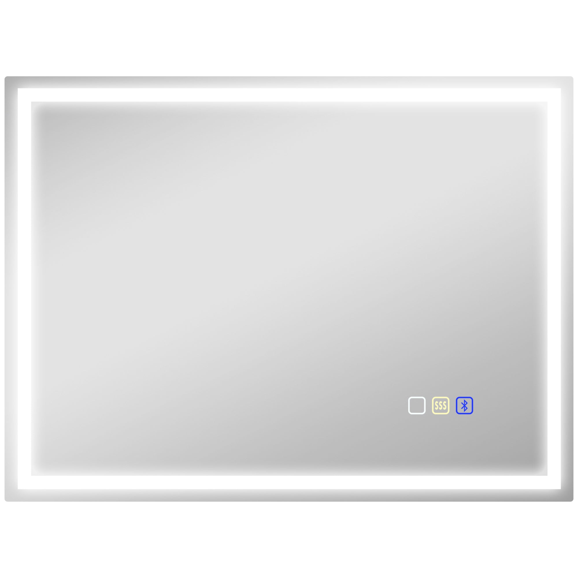 HOMCOM 60 x 80 cm Anti-Fog LED Bathroom Mirror, with Bluetooth - Silver Tone