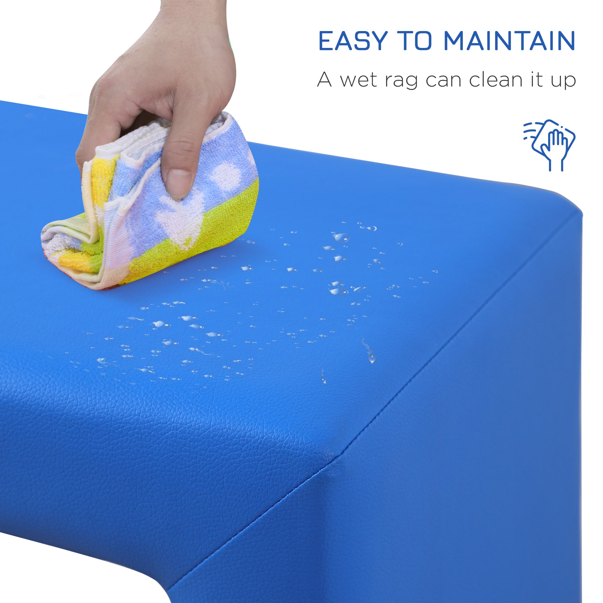 HOMCOM 2 In 1 Toddler Sofa Chair, 48 x 44 x 41 cm, for Game Relax Playroom, Blue