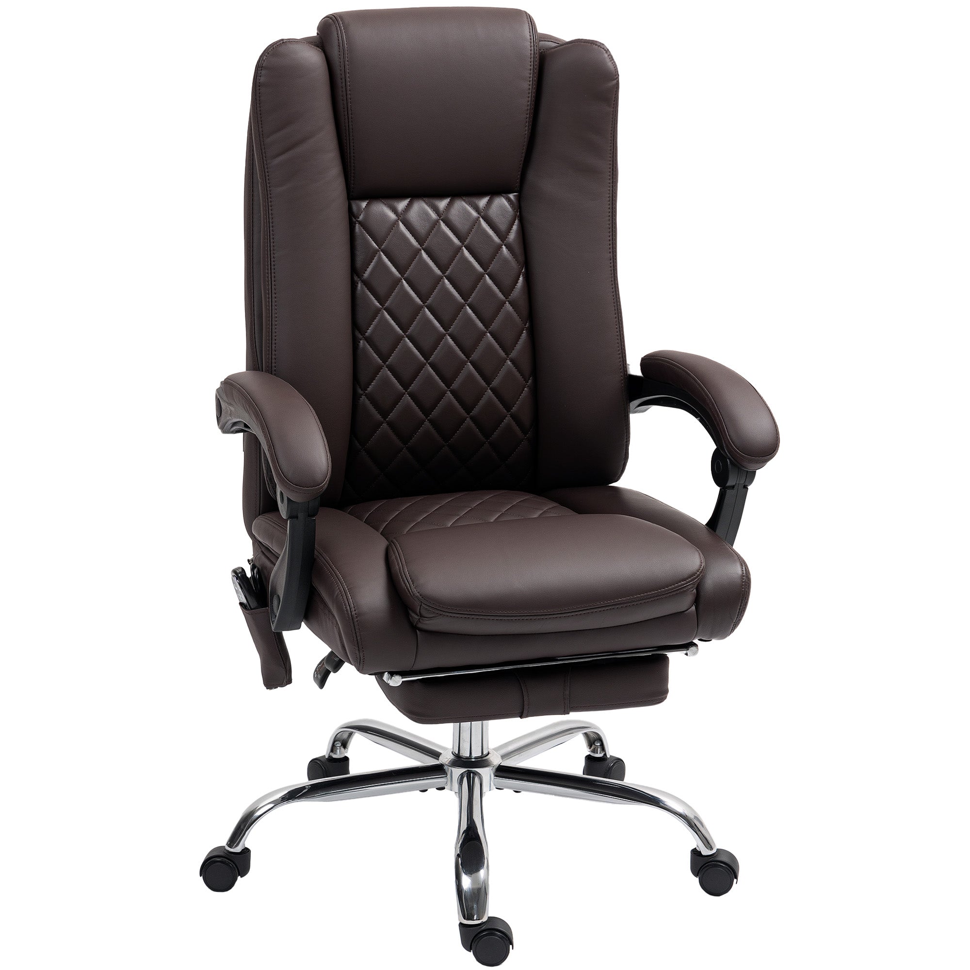 HOMCOM Executive Office Chair with 6-point Massage and Heat - Dark Brown