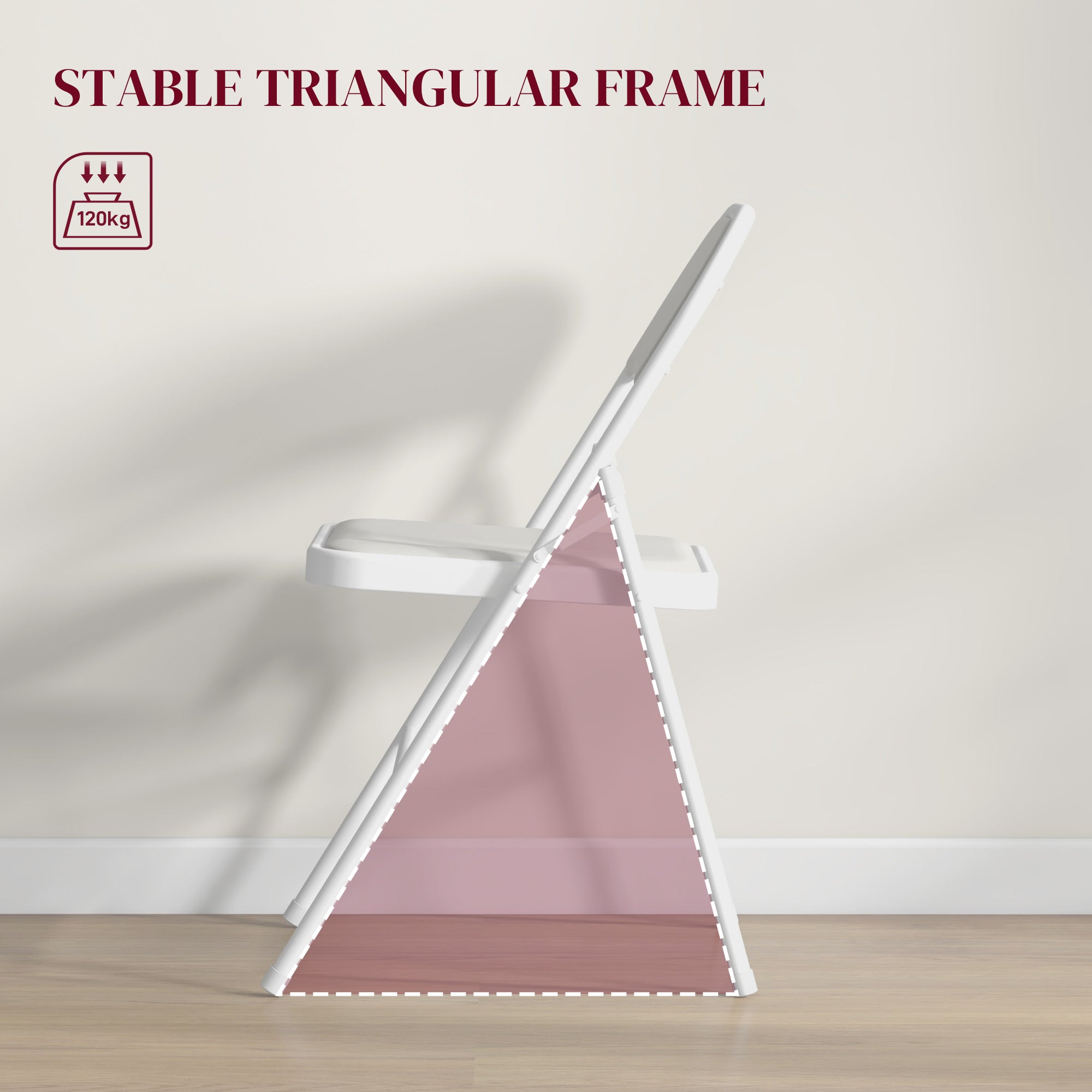 HOMCOM Set of Two Cushioned Folding Chairs - White