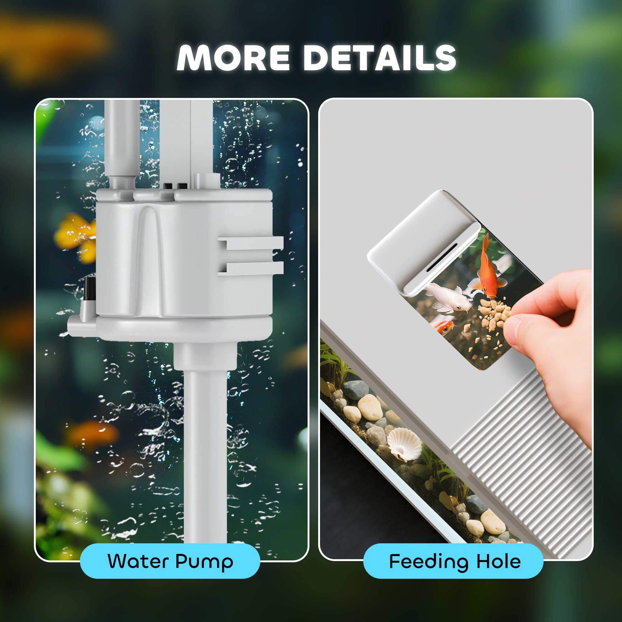 PawHut 26L Glass Fish Tank With Filter System, LED Lights, Water Pump, White