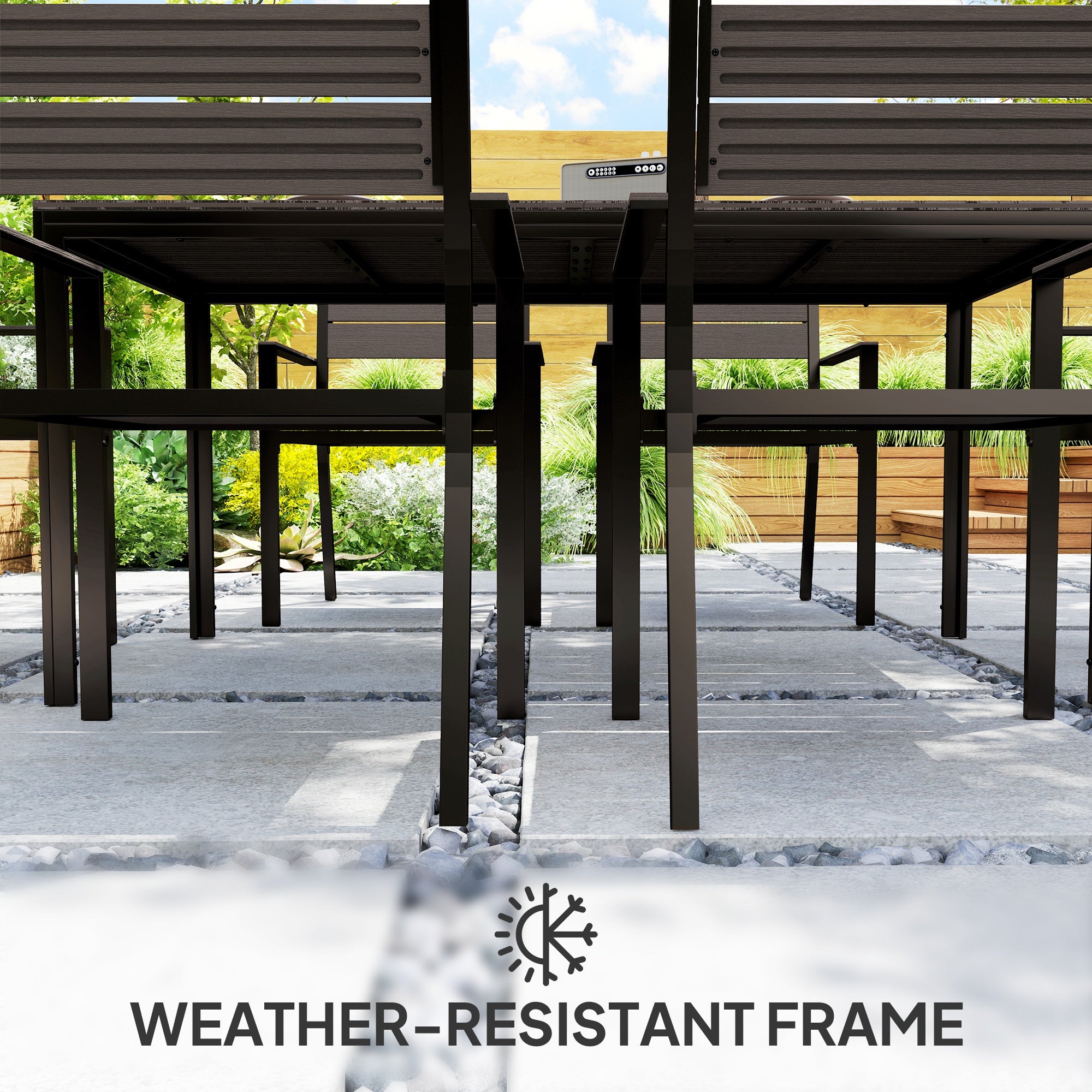 Outsunny Seven-Piece Outdoor Dining Set - Brown