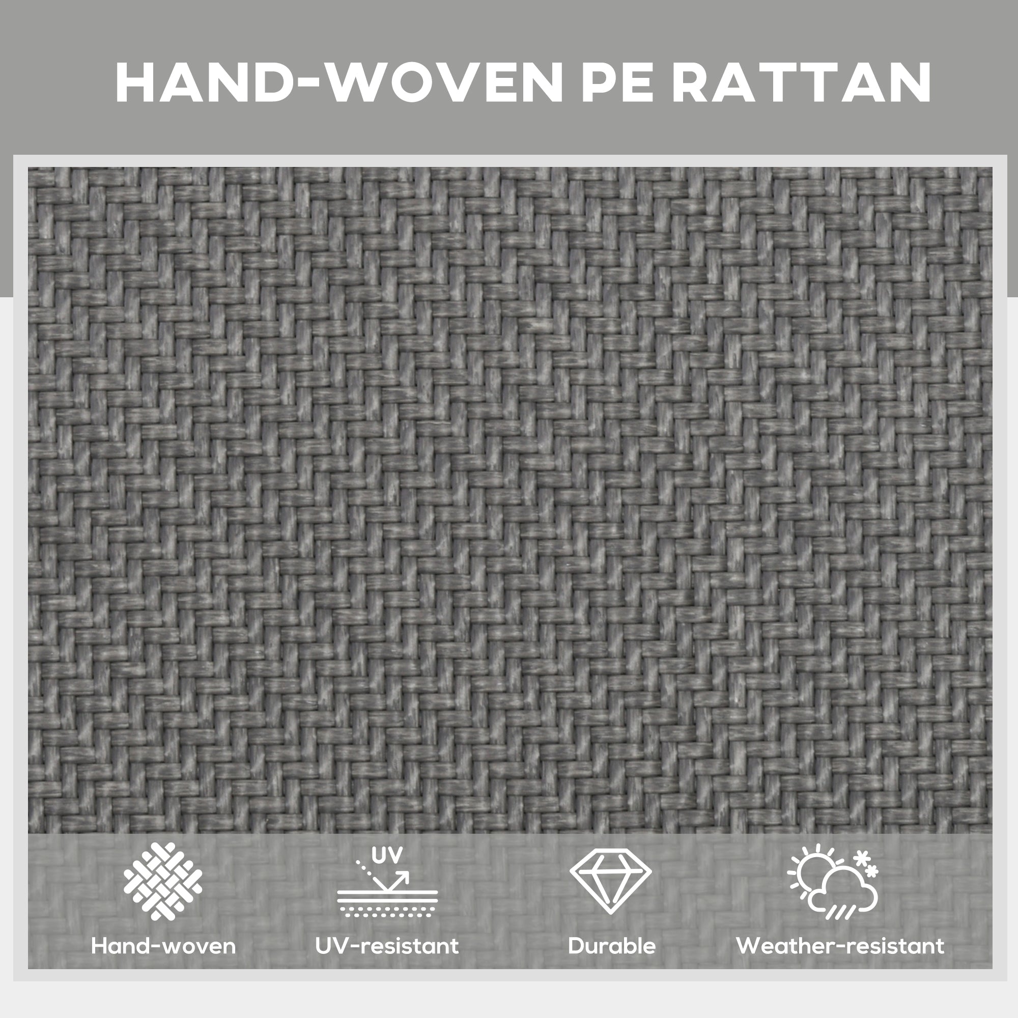 Outsunny Foldable Outdoor PE Rattan Sun Lounger Set of 2, Patio Wicker Recliners Lounge Chair w/ 5-Level Adjustable Backrest, for Poolside, Garden, Grey