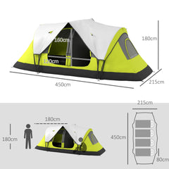 Outsunny Camping Tent in Yellow