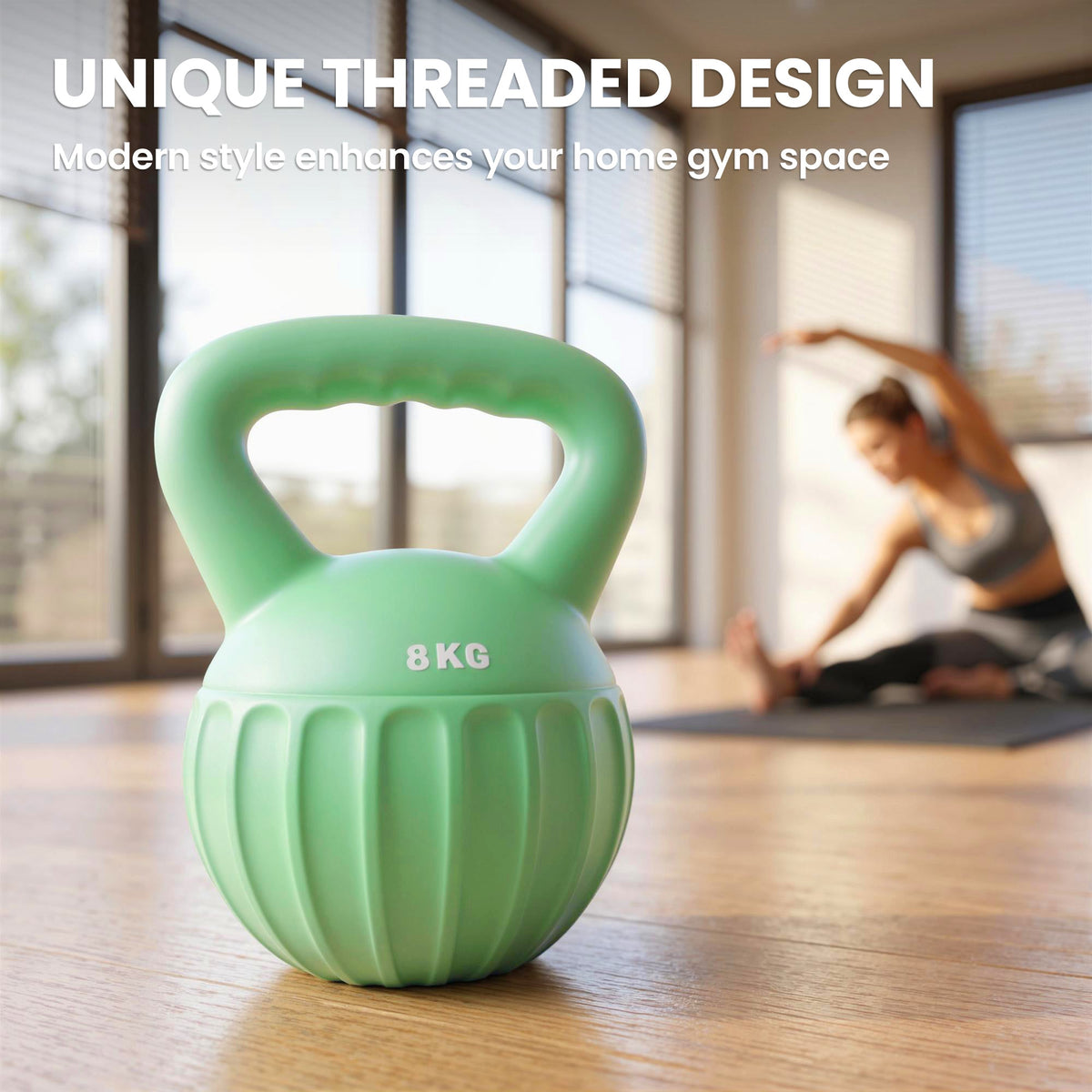 SPORTNOW Kettlebell for Strength Training Kettle Bell with Non-Slip Handle 8 kg Green