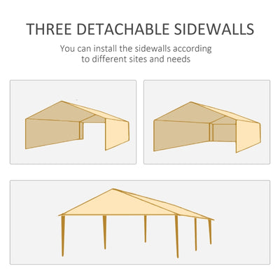 6x3 m Party Tent Gazebo Marquee Outdoor Patio Canopy Shelter with Windows and Side Panels, Green