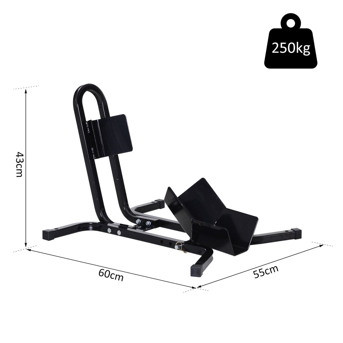 HOMCOM Metal Motorcycle Motorbike Wheel Chock Locking Stand System 17", 19", 21"/43, 48, 51 cm Front Wheels Steel Adjustable Fixing Tyre Holder Support
