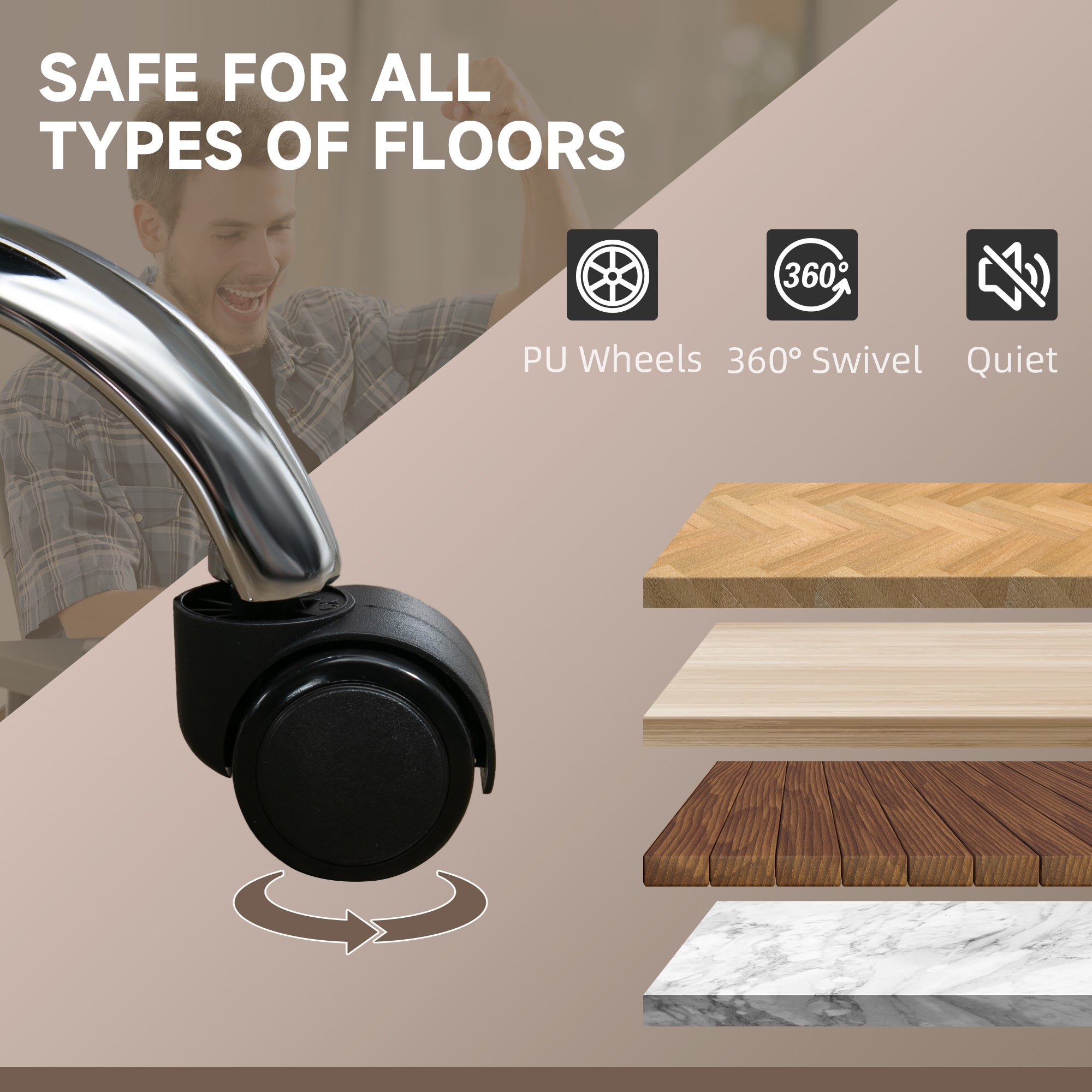 Vinsetto Massage Office Chair, Heated Reclining Computer Chair with Adjustable Height and Footrest, Brown