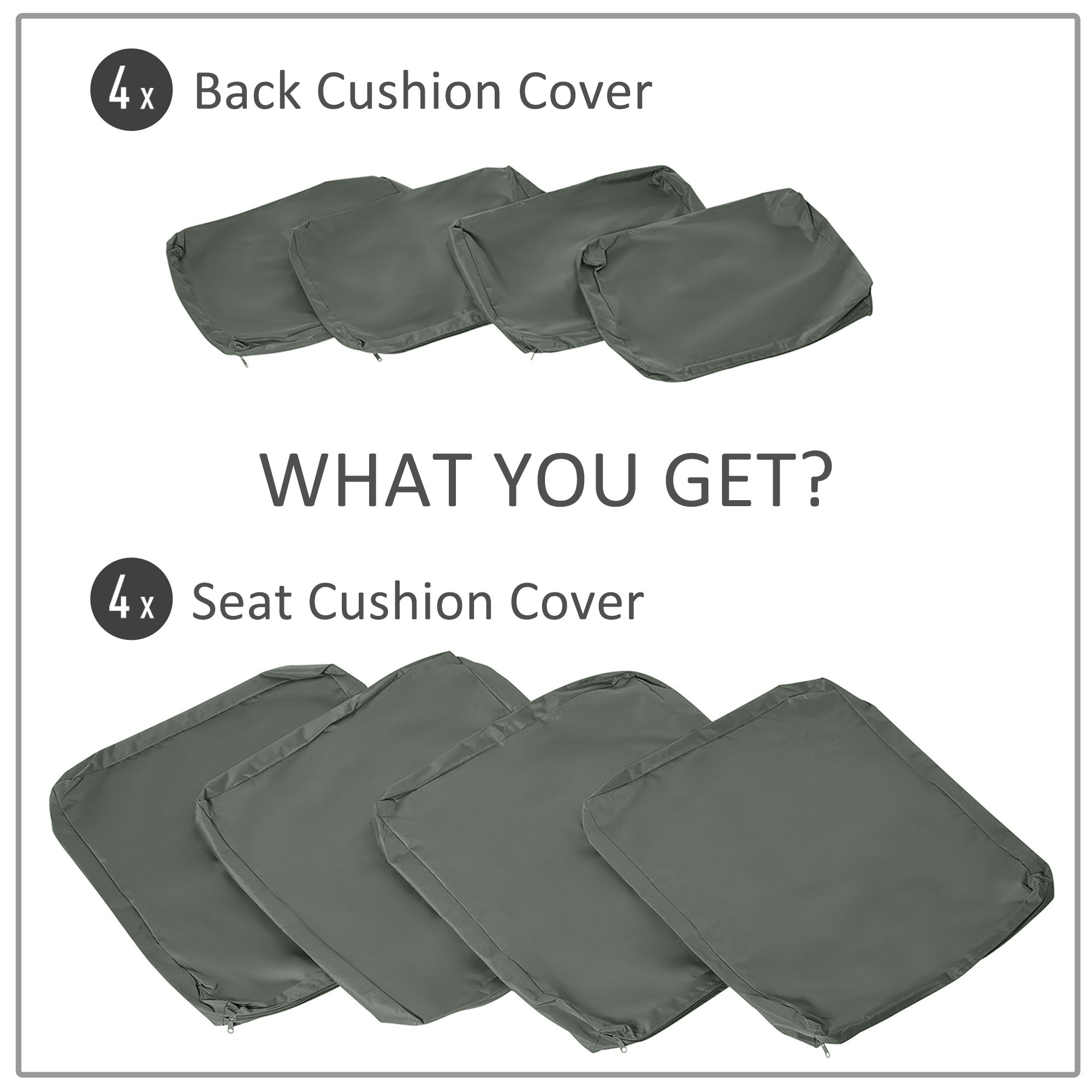 Outsunny Replacement Cushion Cover Garden Rattan Patio Furniture Seat Cover Polyester Outdoor Deep Grey- No Cushion Included