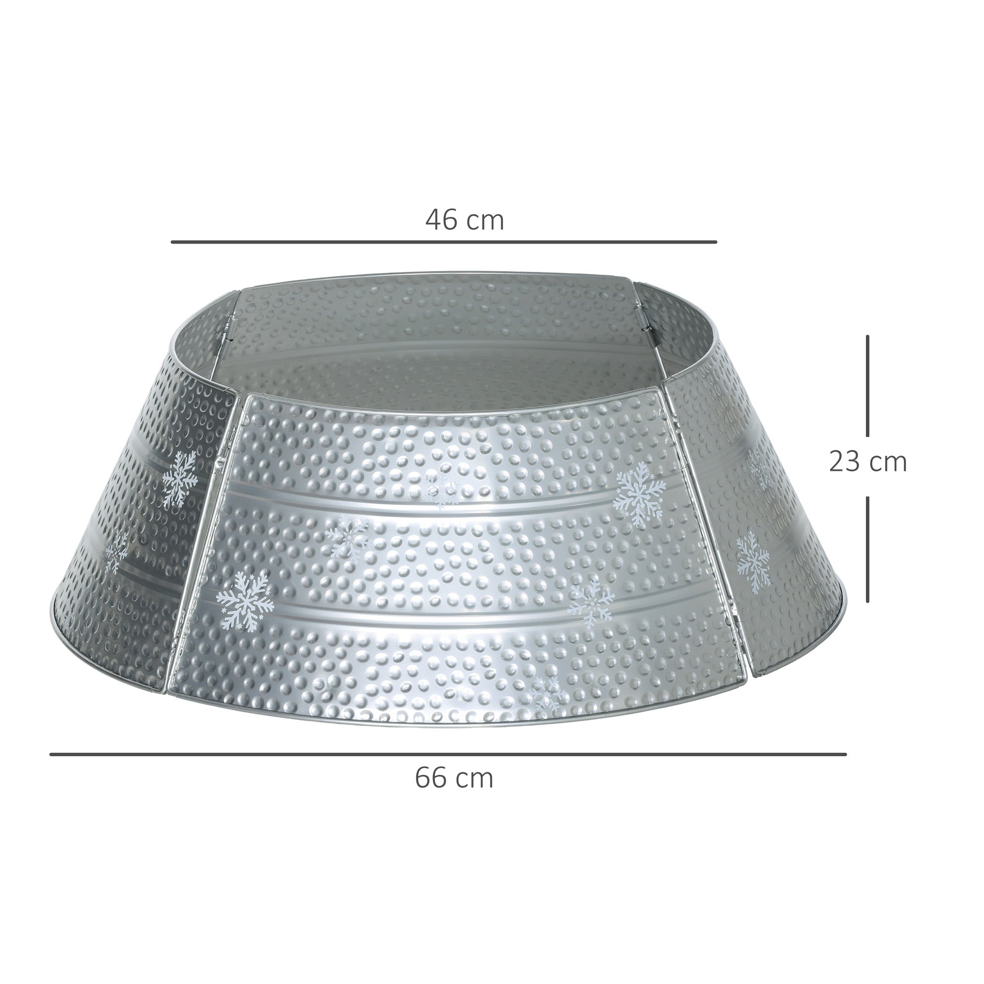 HOMCOM 66cm Hammered Steel Christmas Tree Base Collar