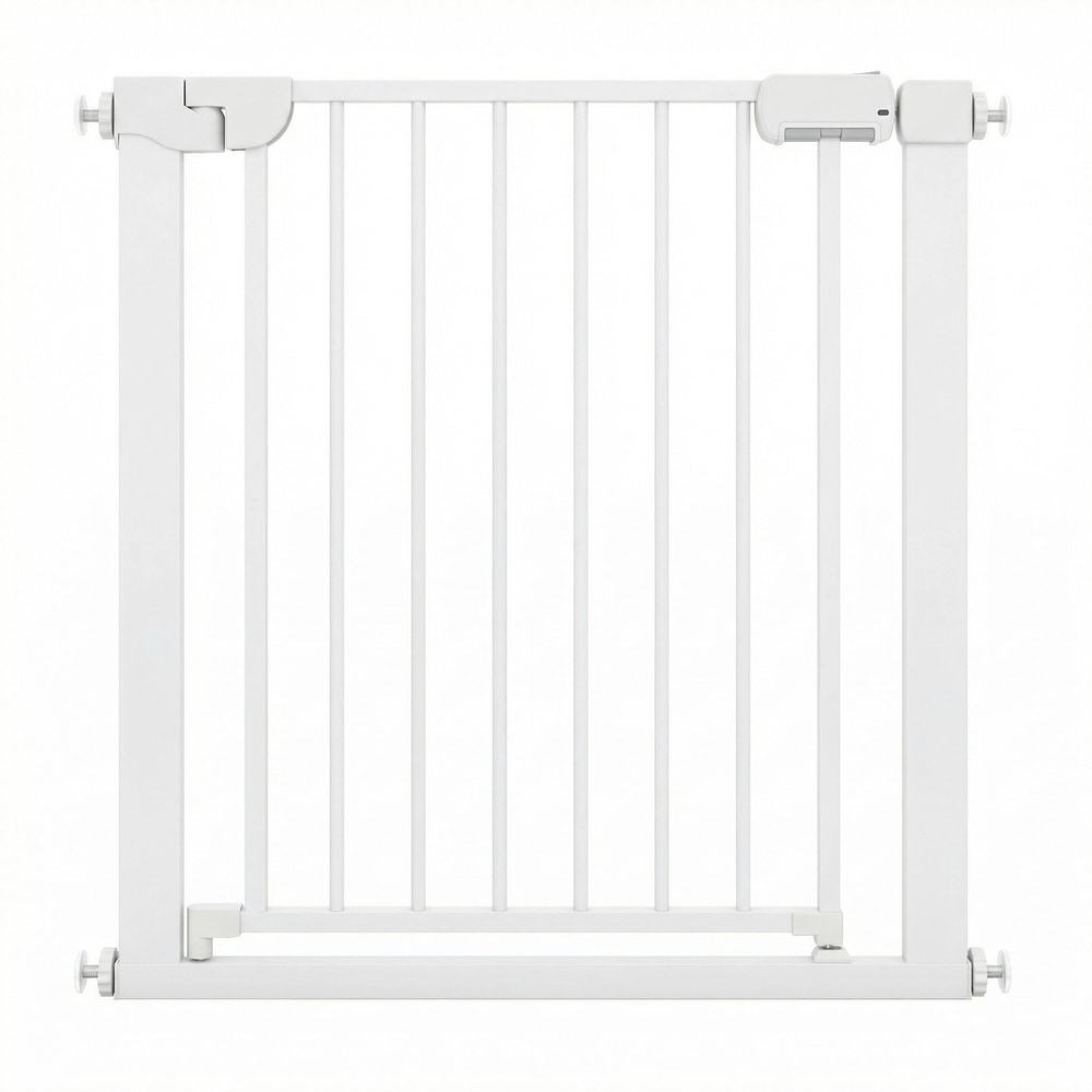 Baby Gate for Stairs Pressure Mounted Auto-Close Door Gate shown from the front on a white background