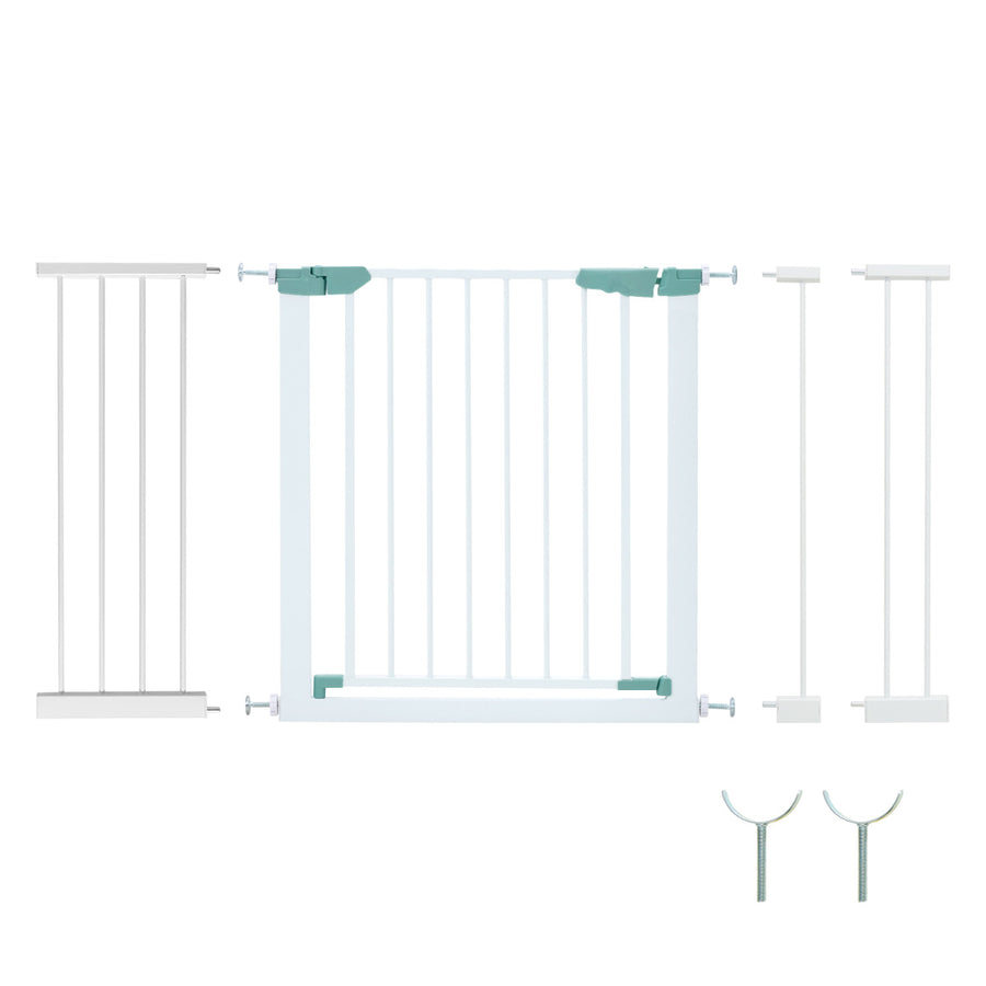 Wide Baby Safety Gate Fits 80-123 CM Openings-White
