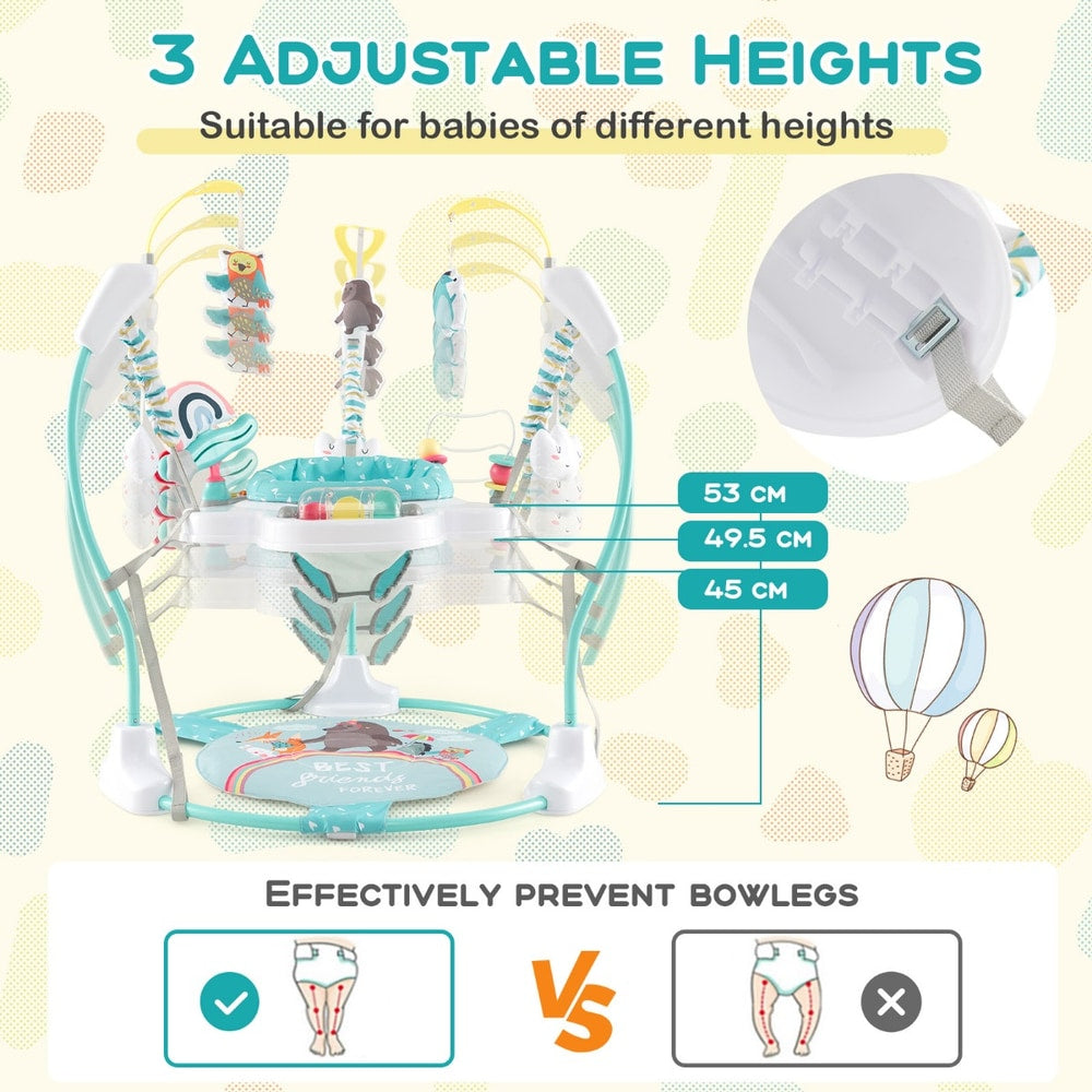 Three adjustable height settings for the baby walker, suitable for babies of different heights