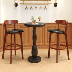 Bar Stool Set of 2 with Curved Backrest and Footrest-29 Inches