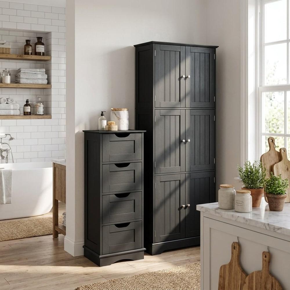 Bathroom Cabinet Set in Black