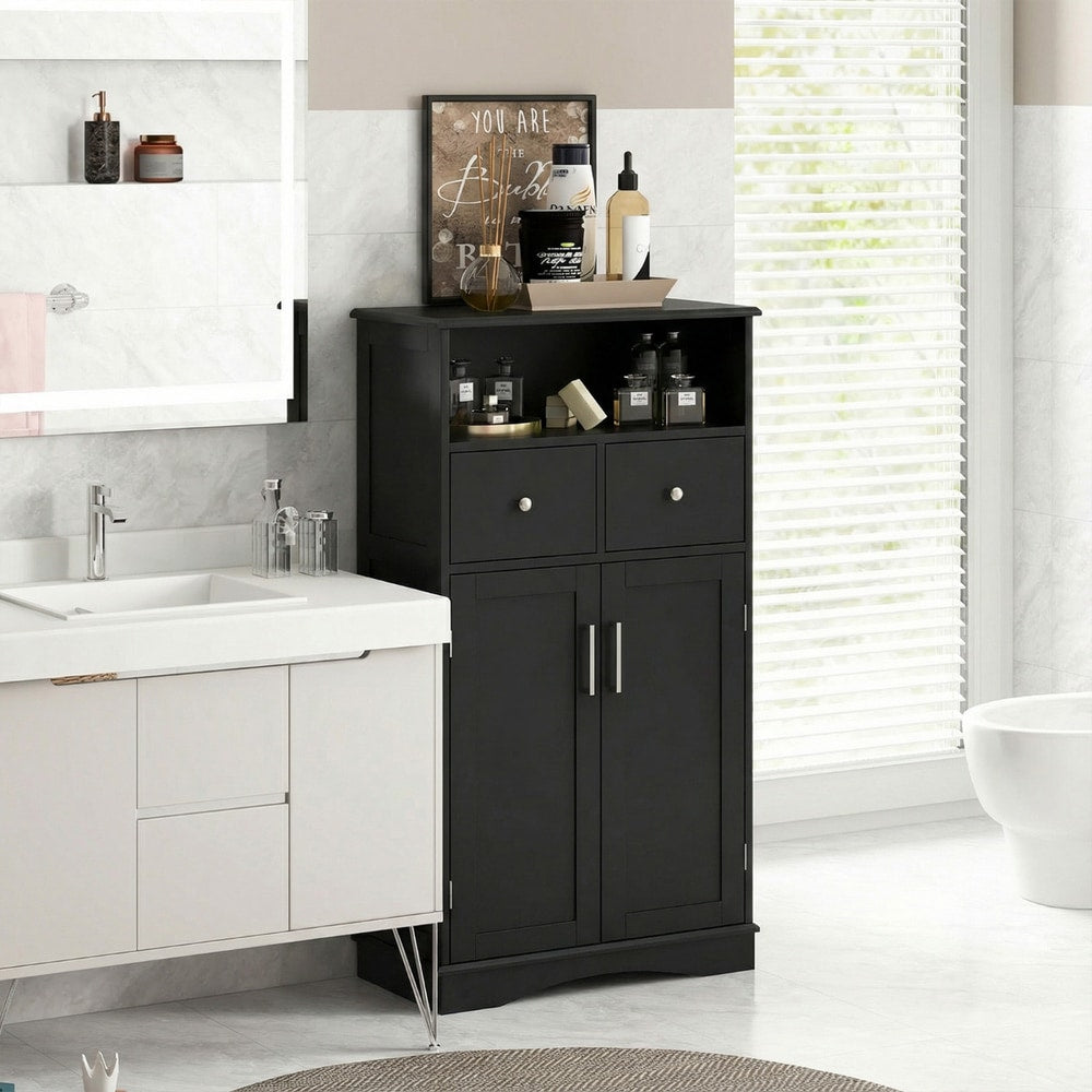 Bathroom Floor Cabinet in Black