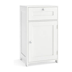 Bathroom Storage Cabinet in white with a top drawer and a lower cupboard door