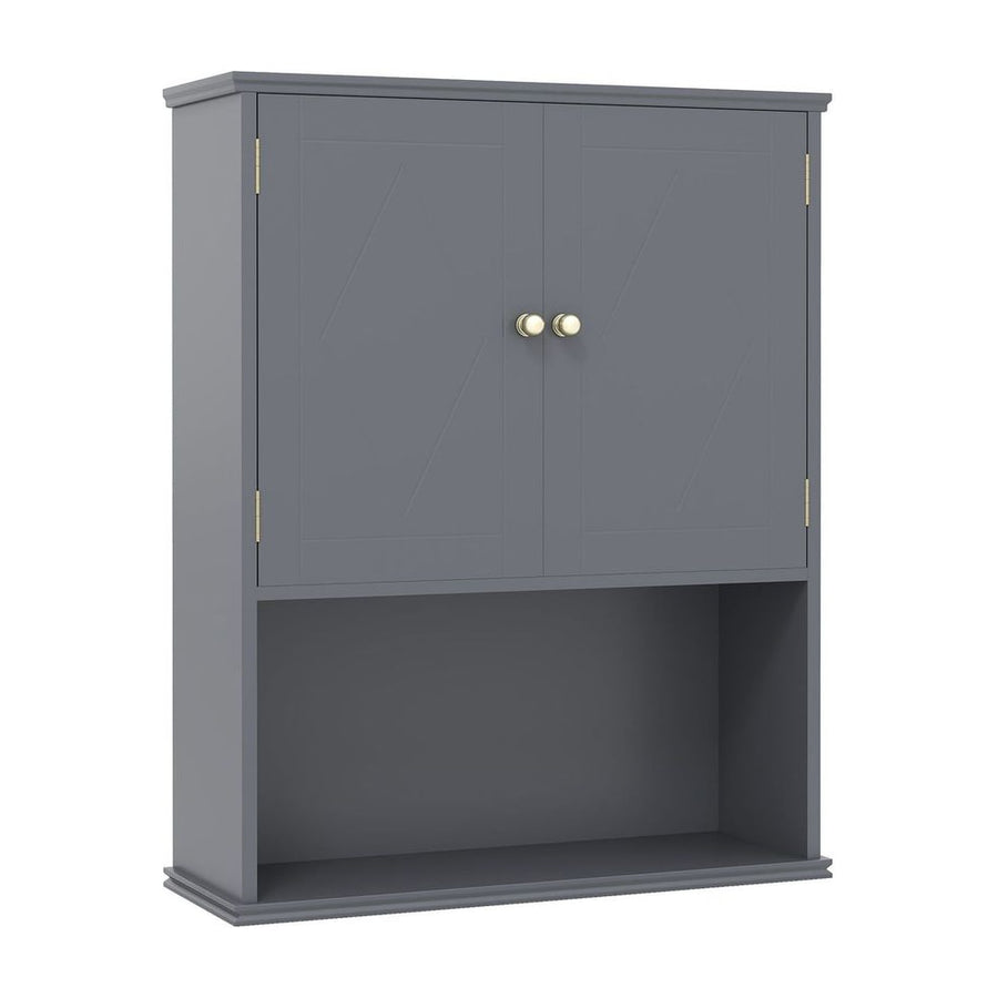Bathroom Wall Cabinet with Open Shelf and Adjustable Shelf-Grey