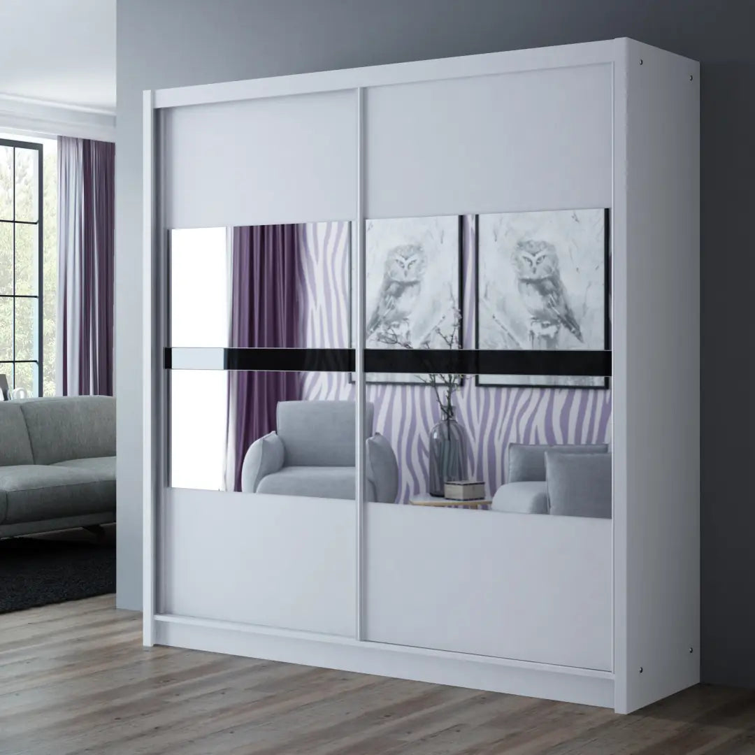 Batumi Sliding Door Wardrobe 203cm in White