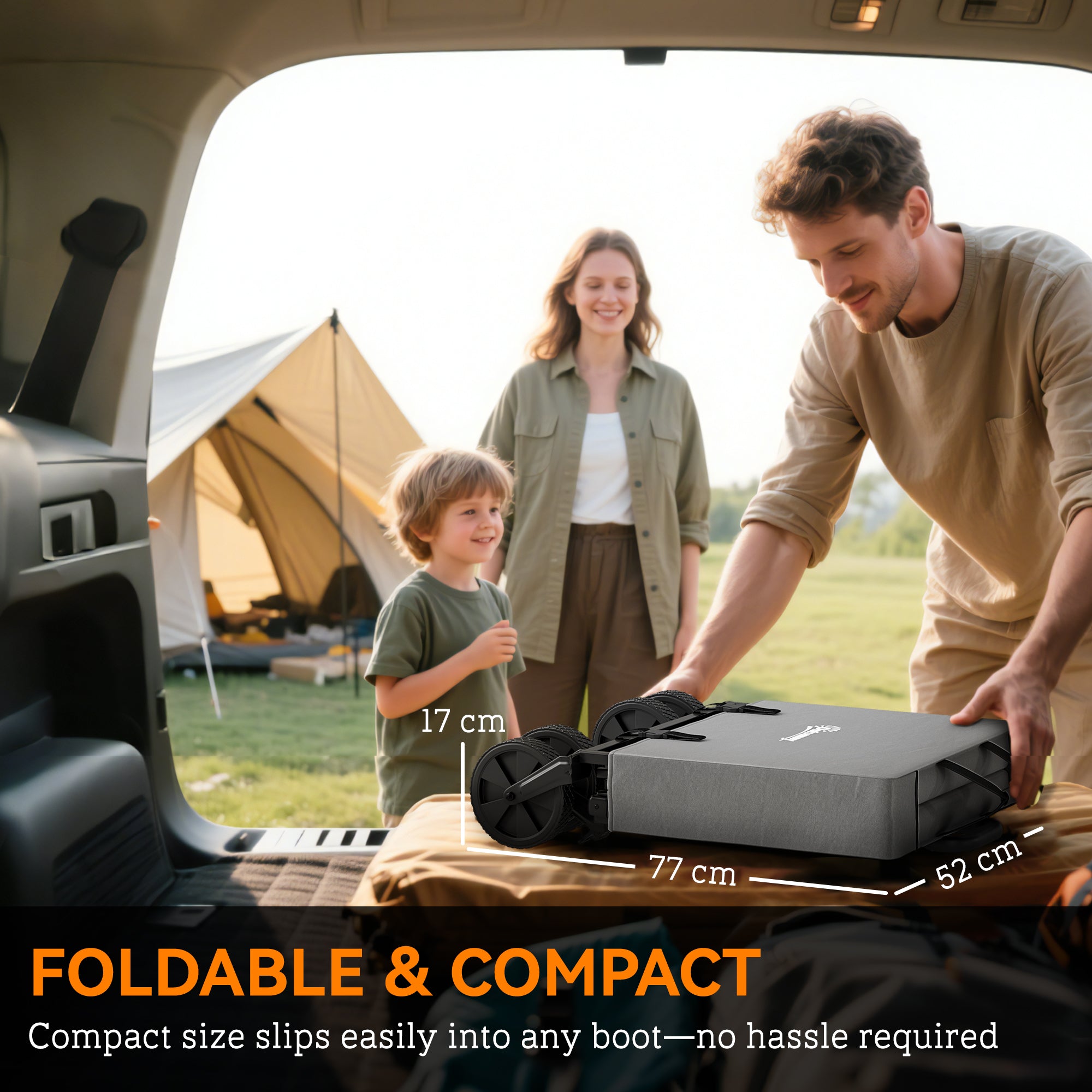 Outsunny Folding Pull Along Cart Cargo Wagon Trolley with Telescopic Handle - Dark Grey