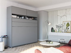 BC-04 Horizontal Wall Bed Concept 140cm With Storage Cabinet