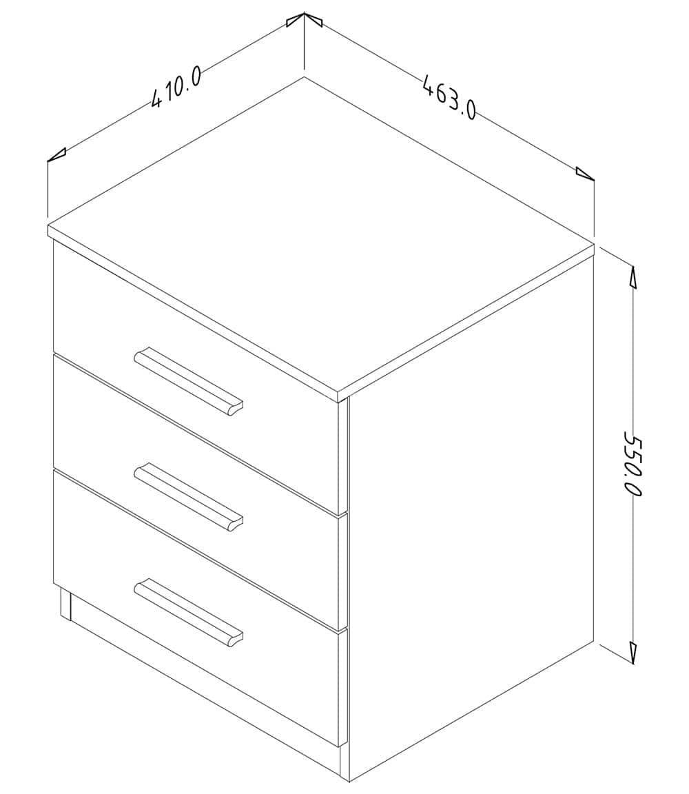 Beta Bedside Cabinet 46cm [Oak Monastery]