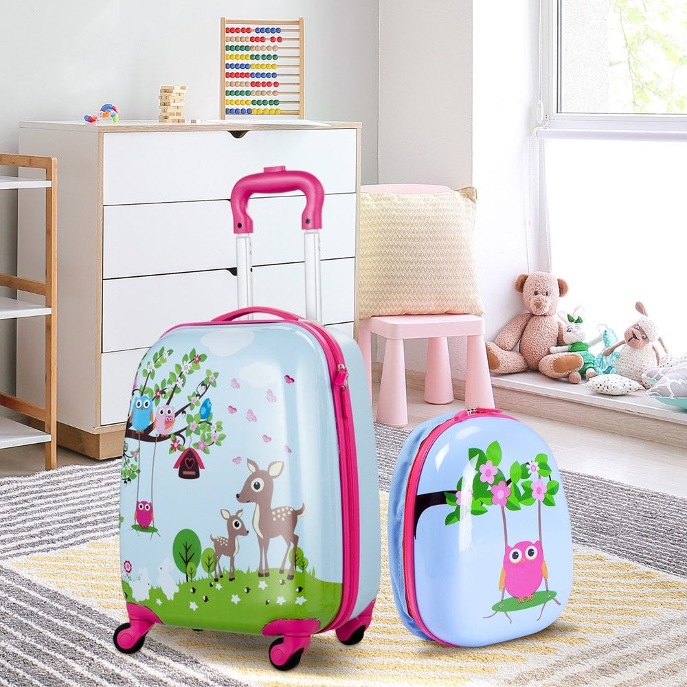 Kids luggage set displayed in a child's bedroom