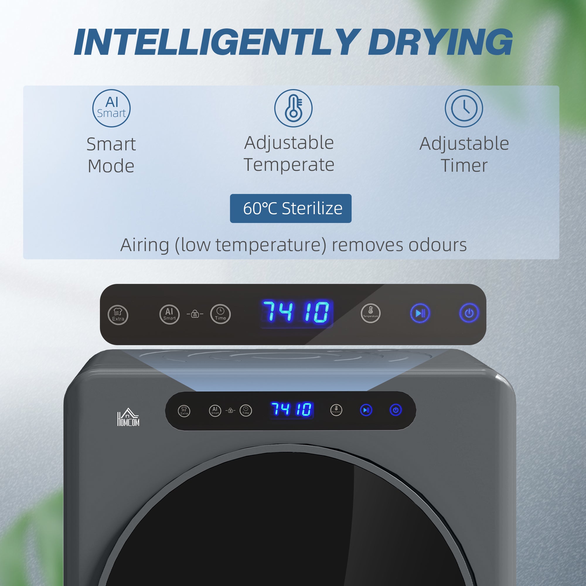 HOMCOM 4kg Compact 40-60√¢‚Äû∆í Tumble Dryer - Grey