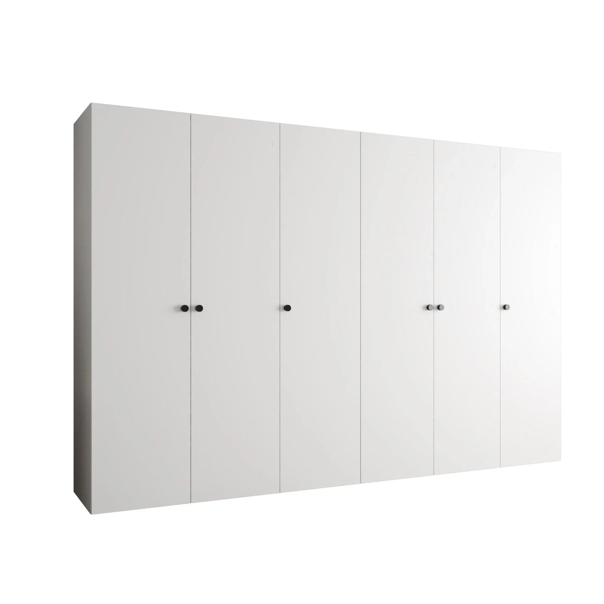 A white Parma I Hinged Door Wardrobe 300cm shown freestanding