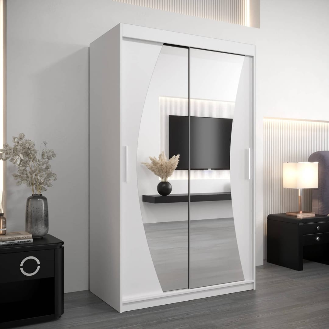 Wave Sliding Door Wardrobe 120cm
