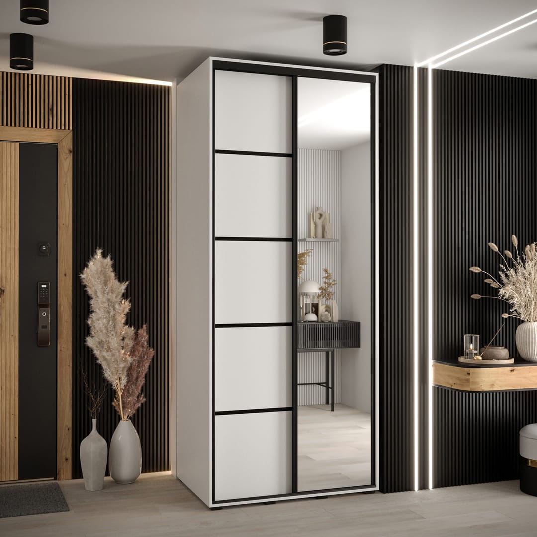 Cannes V Sliding Door Wardrobe 100cm