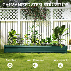 Outsunny 60 x 240cm Galvanised Steel Planter, with Open Bottom
