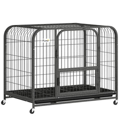 PawHut Heavy Duty Dog Crate,93 x 58 x 76 cm, Large Dog Cage for Small to Medium Breeds