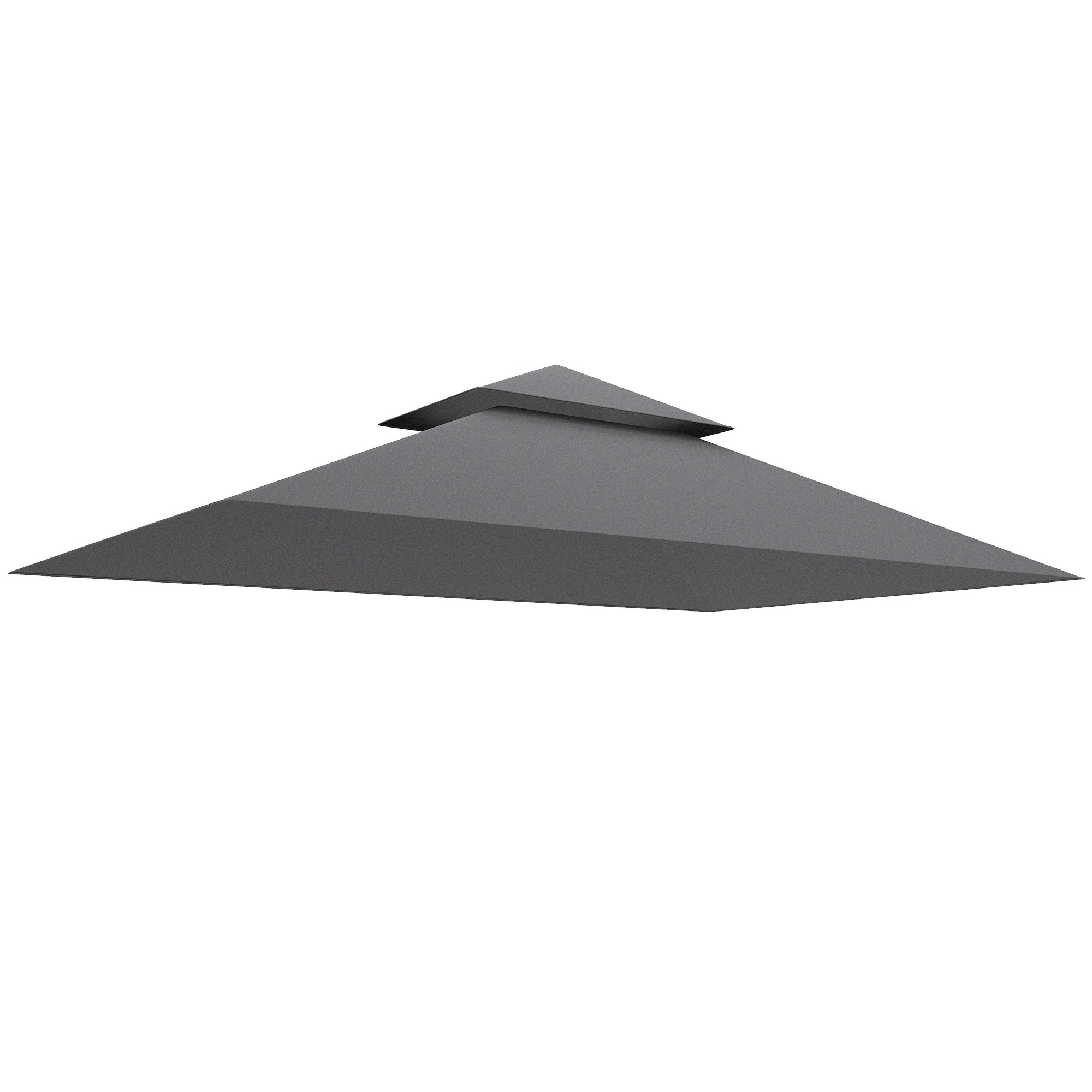 Outsunny Grill Gazebo Replacement Canopy Roof for 1.5 x 2.4m Frame, UPF50+ Protection, Double Tiered 5' x 8' Outdoor BBQ Gazebo Cover Replacement, TOP COVER ONLY, Dark Grey