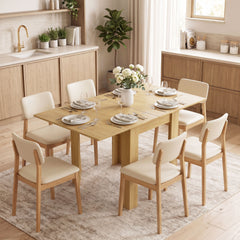 HOMCOM Square Dining Table, Modern Small Dining Table with Wood Effect, Space Saving, Non-slip Foot Pads, White