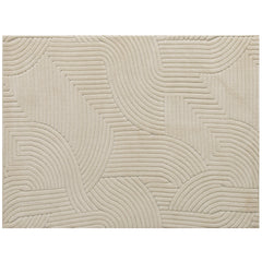 HOMCOM Modern Geometric Rug, Thick & Plush, Non-Slip, 200 x 140 cm - Cream, Living Room/Bedroom/Office