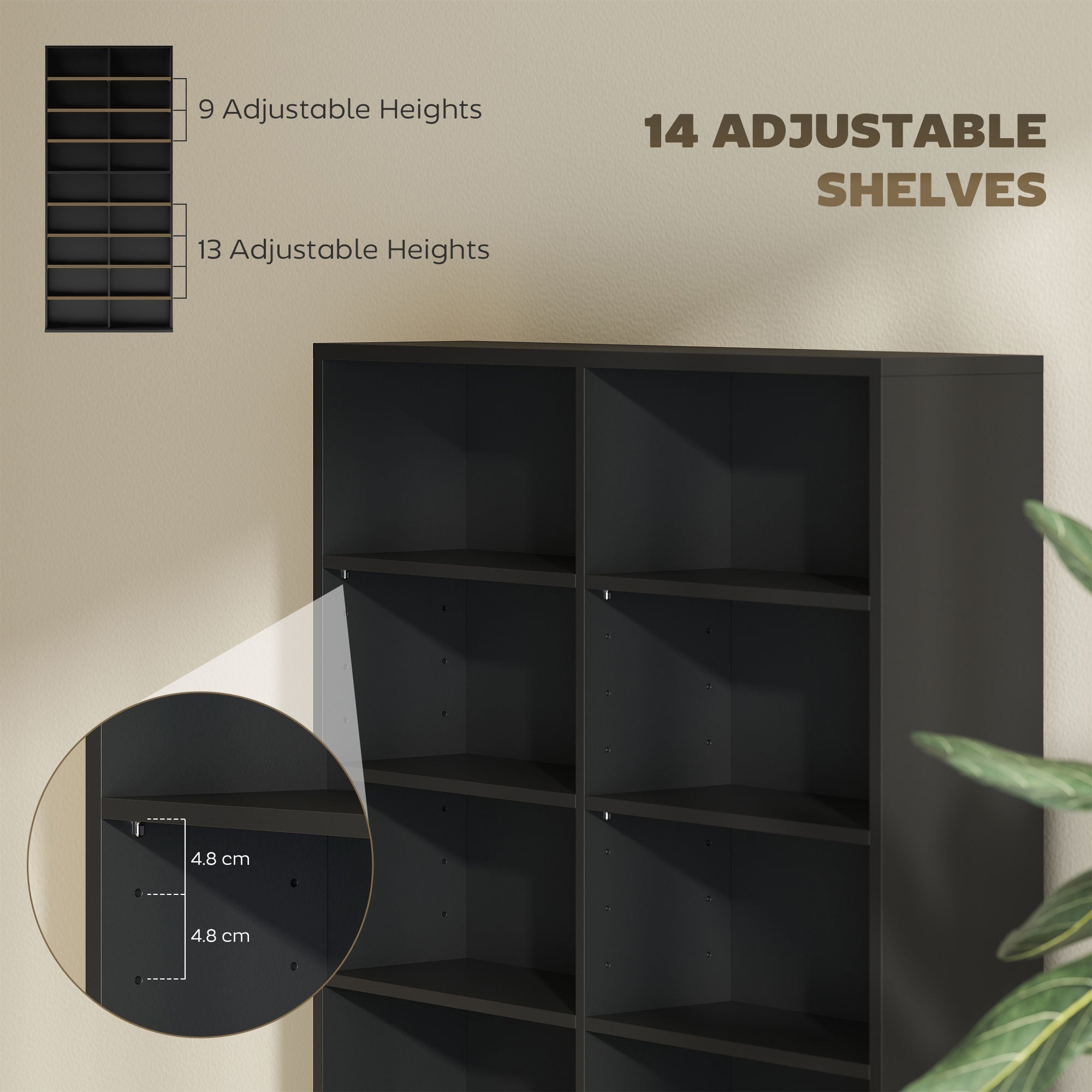HOMCOM 640 CD Storage Tower - Black