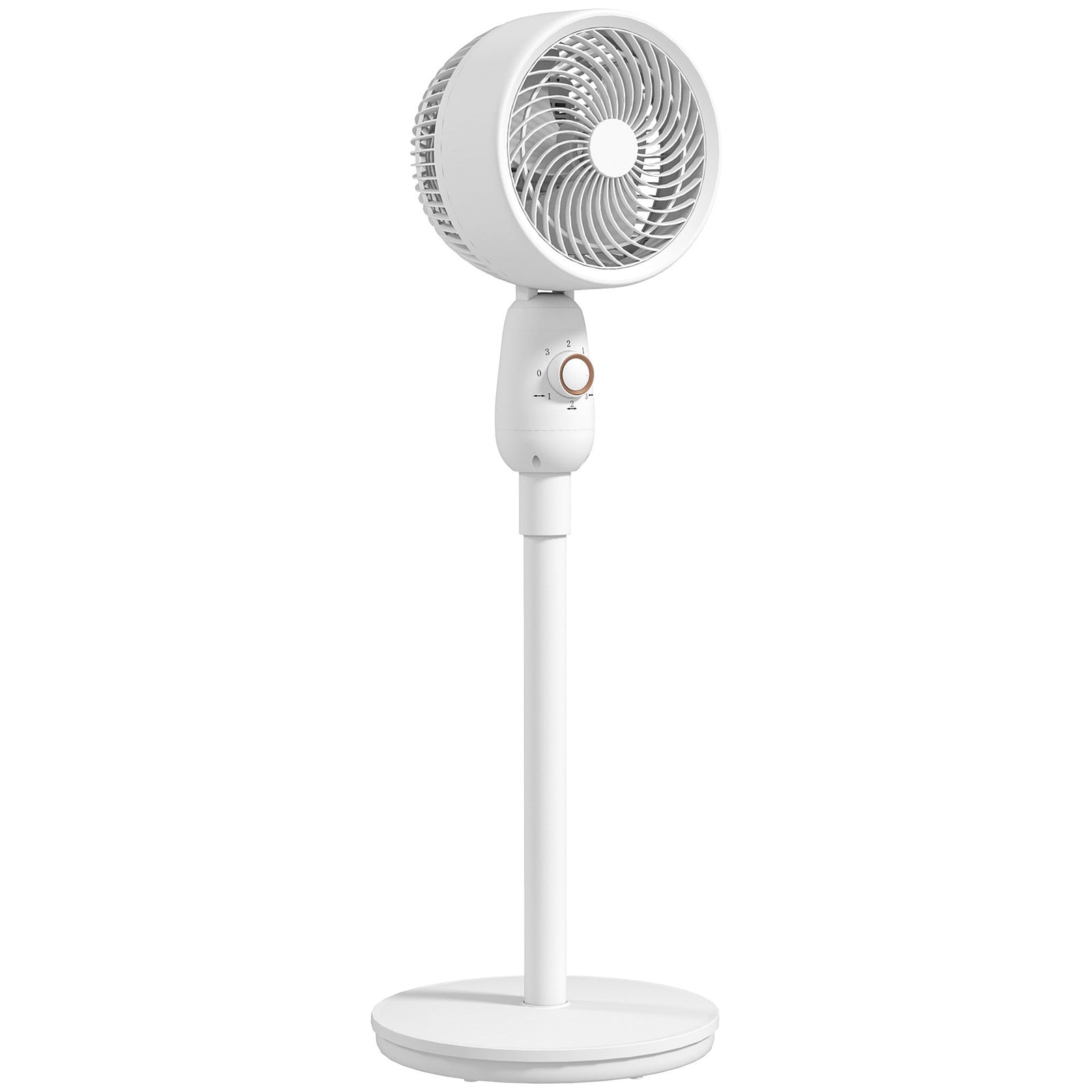 HOMCOM Pedestal Fan, Powerful Air Circulator, 36 Inch Floor Standing Fan with 3 Speed Settings, 70° Oscillating for Bedroom, Home and Office, White