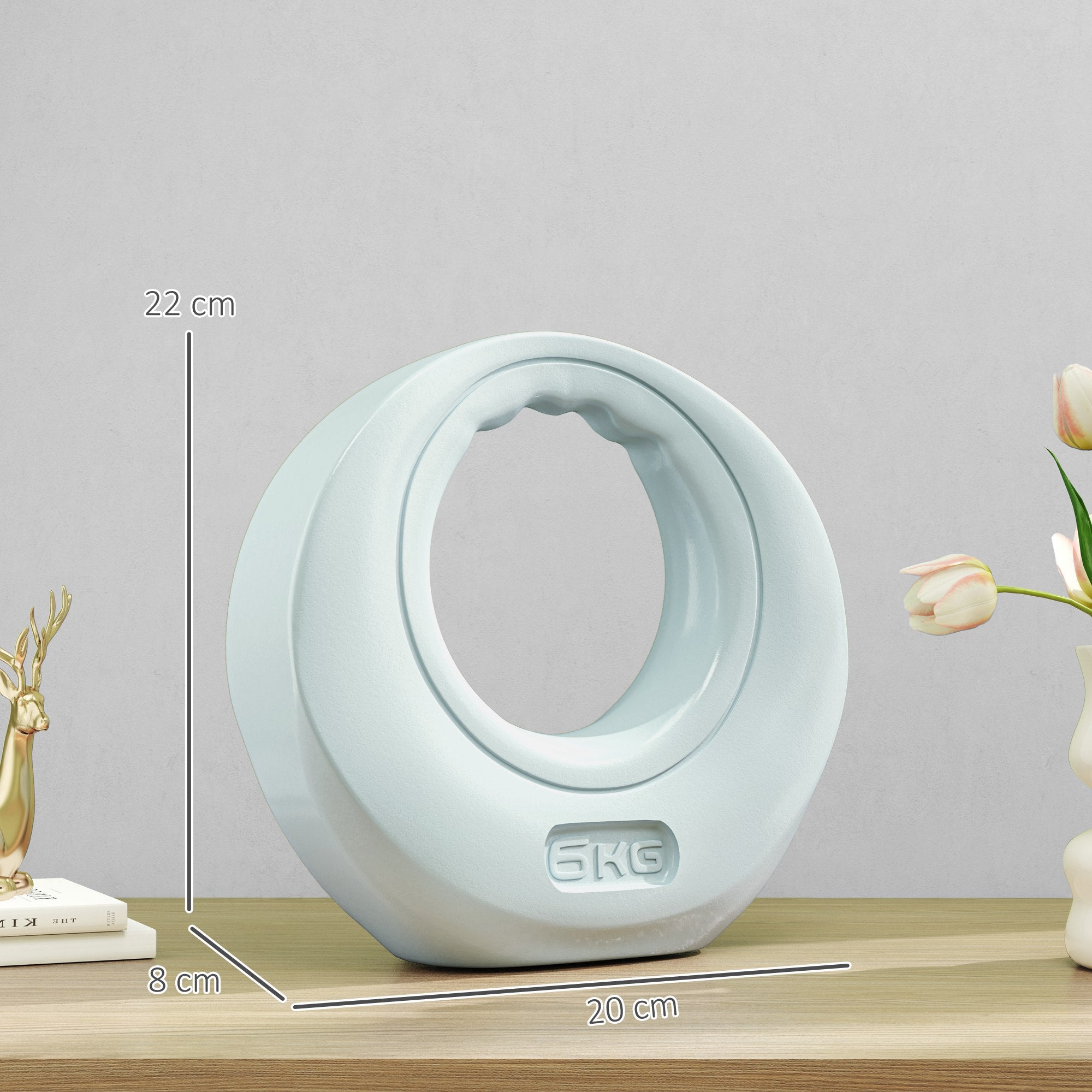 SPORTNOW 6kg Kettlebell, Soft Kettle Bell with Wide Handle for Home Gym, Weight Lifting, Strength Training, Light Grey