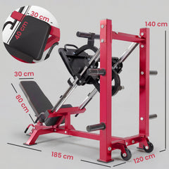SPORTNOW Leg Press Machine with Wheels and Calf Block, Adjustable Squat Machine for Home Gym, 455KG Capacity