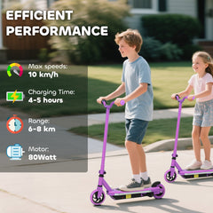 AIYAPLAY Electric Scooter for Kids 6-14 Years, with Colourful Lights, Purple