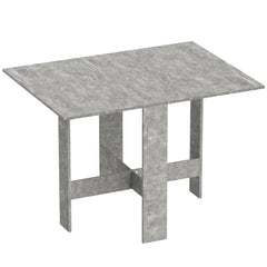 HOMCOM Folding Dining Table, Space-Saving Drop Leaf Kitchen Table for 4-6 People Grey
