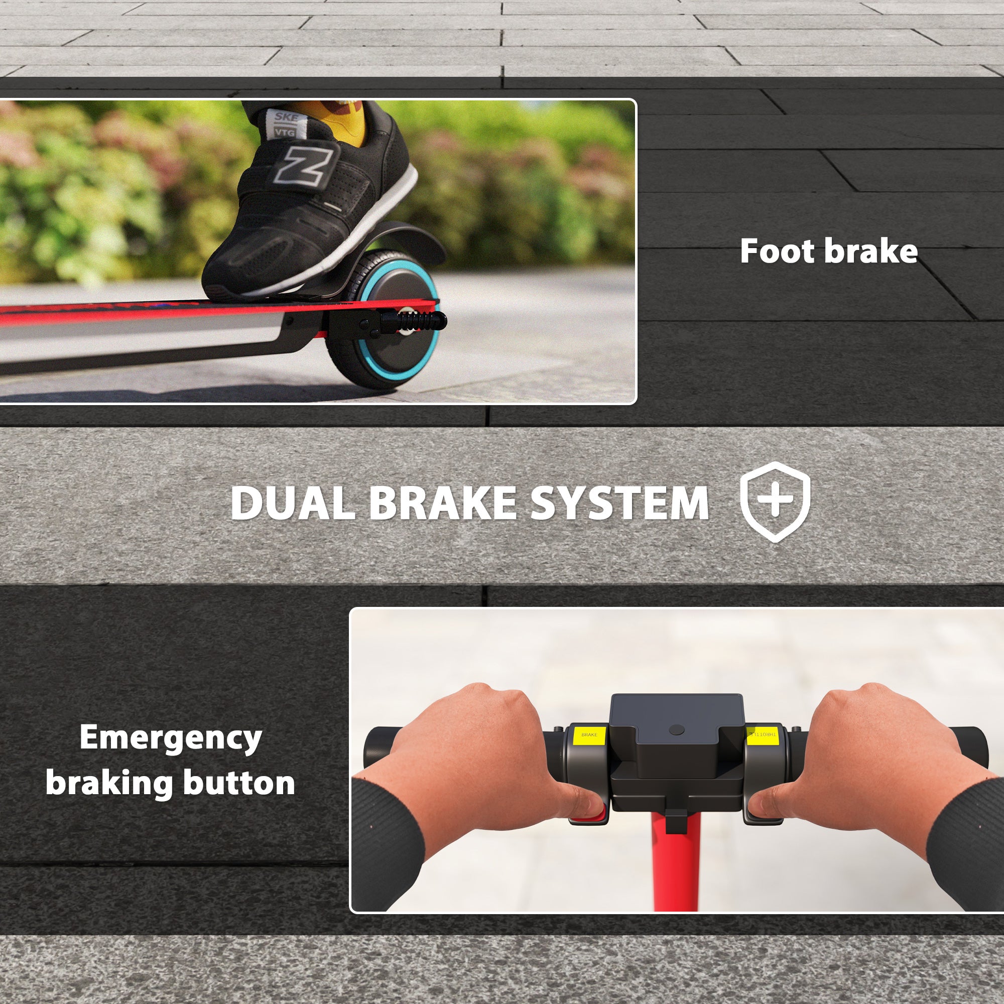 SPORTNOW Folding Electric Scooter for Kids, with Dual Brakes, Front Suspension, LED Colourful Lights, Red