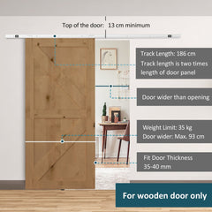 HOMCOM 6FT Modern Sliding Barn Door Closet Hardware Track Kit Track System Unit for Single Wooden Door - product image 4