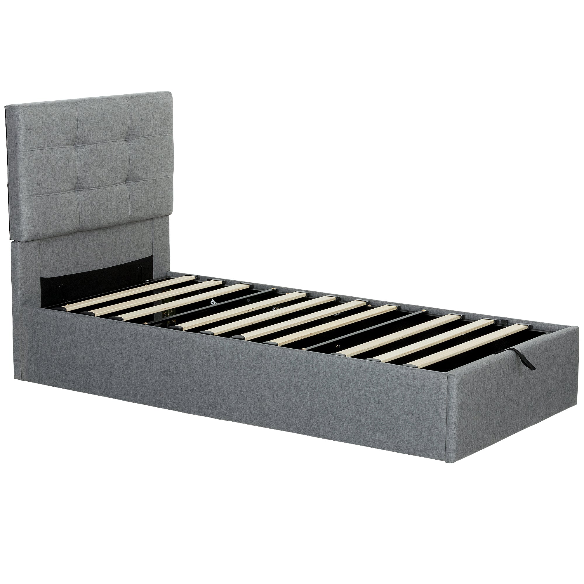 HOMCOM 3ft Single Ottoman Bed with Gas Lift Storage - Grey