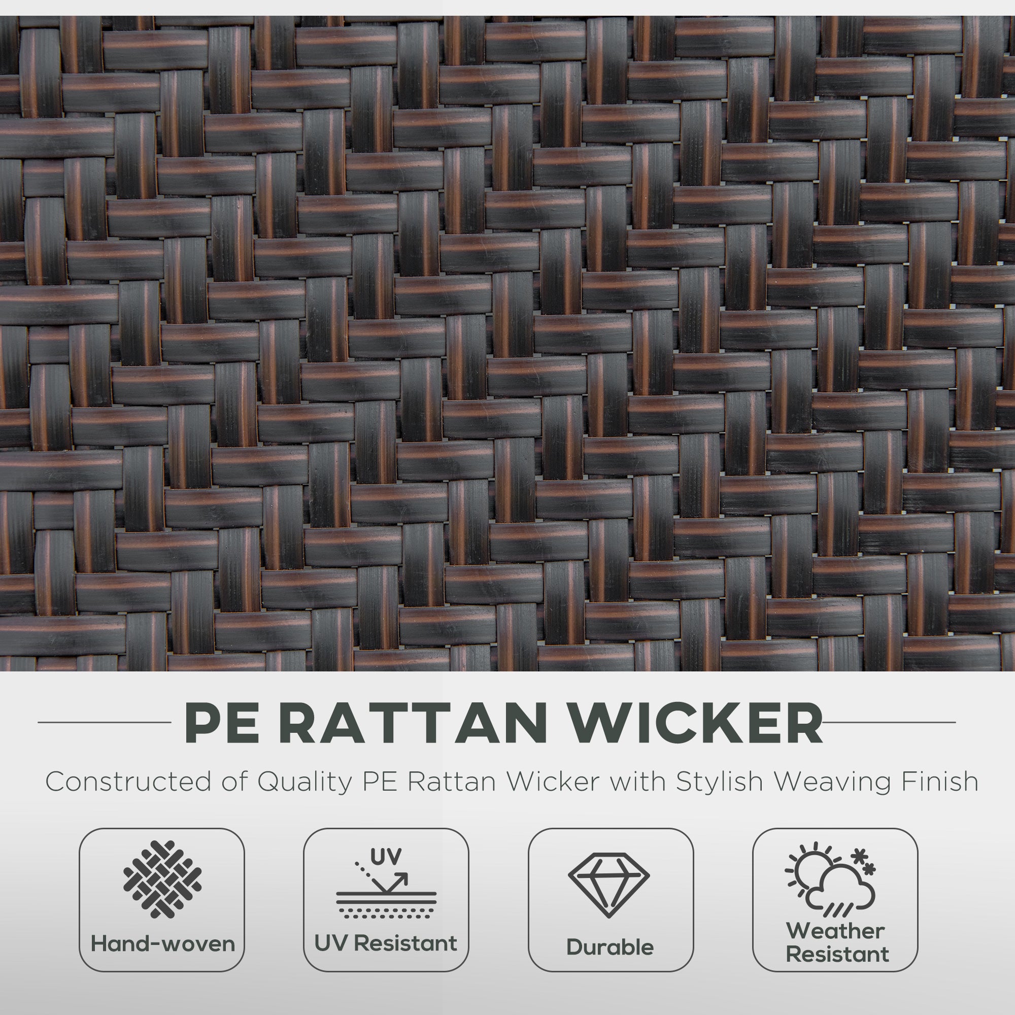 Outsunny Set of Two Folding Garden Chairs, with Seven-Position Adjustable Backs - Brown