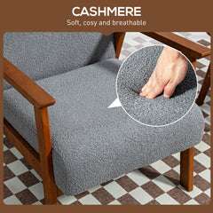 HOMCOM Armchair with Wide Seat in Grey, image 5