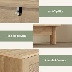 HOMCOM 76 cm Wide Drawer Chest of Drawers with 3 Drawer - Oak