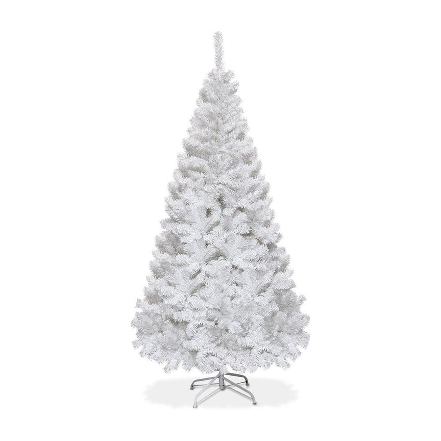 5/6/7/8 Feet White Artificial Christmas Tree with Metal Stand-5 ft